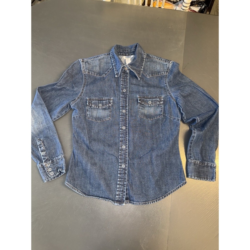 Denim Women's Long-sleeve Western Cowgirl Button Down Shirt Rodeo Size S